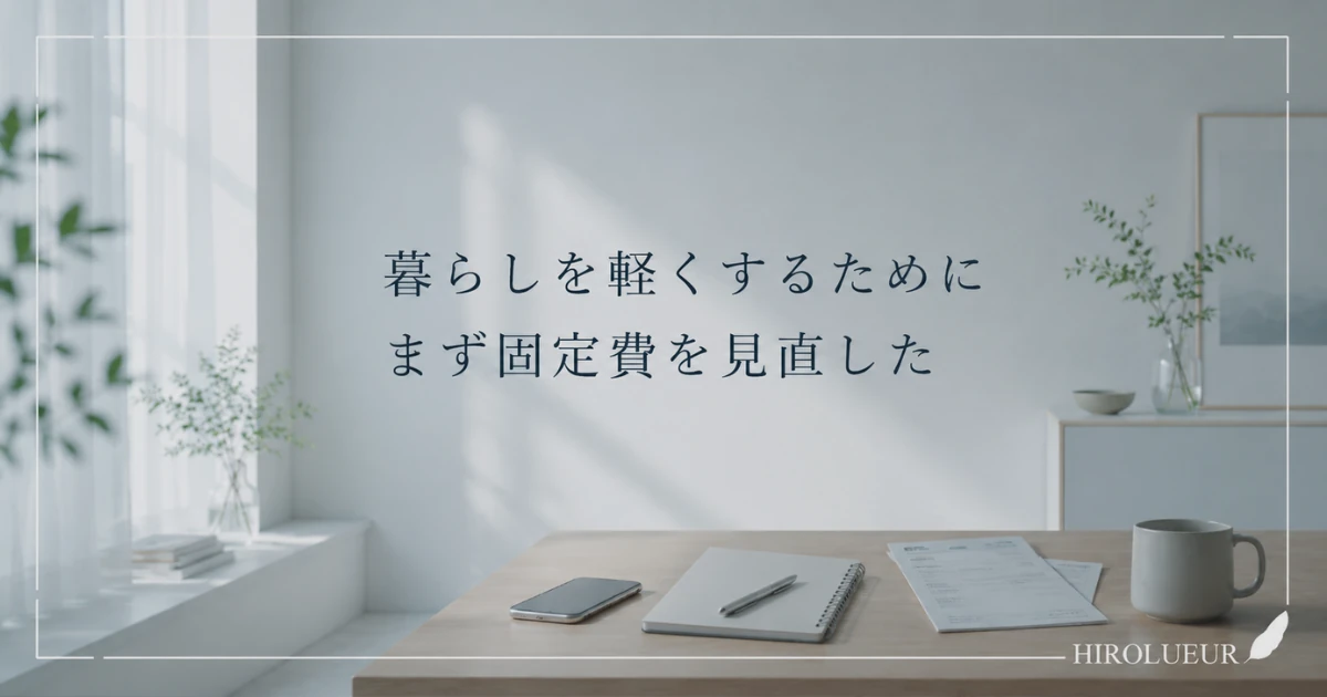 暮らしを軽くするために固定費や毎月の支出を見直すイメージ